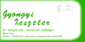 gyongyi kesztler business card