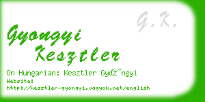 gyongyi kesztler business card